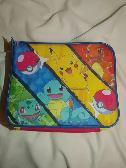 Pokemon Lunch Box 2017 Suave Aislado Pikachu Bulbasaur Charmander con Cremallera