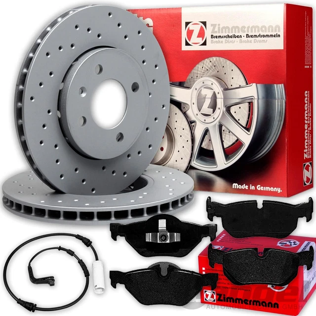 Zimmermann DISCHI FRENO SPORTIVI + PASTIGLIE POSTERIORI adatti per BMW Serie 1 E81 E87 123 130
