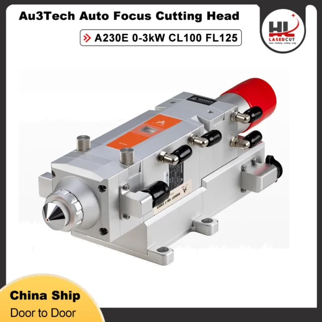 0-3KW AU3TECH A230E CL100 FL125 Autofocus Fiber Laser Cutting Head Metal cutting