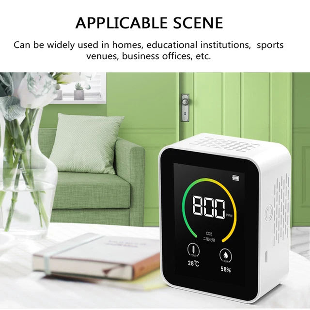 Rilevatore Anidride Carbonica 6 In 1 - Monitor Qualità Aria, Per CO2, CO, PM, HCHO, TVOC, Temperatura, Display LED - Foto 4