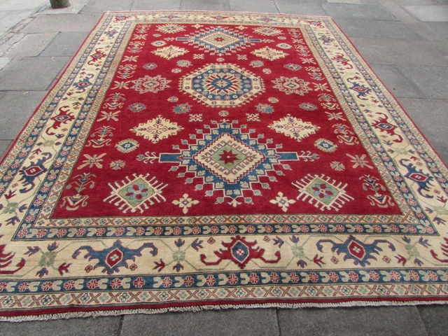 Traditional Hand Made Rugs Afghan Kazak Oriental Wool Red Carpet 352x270cm