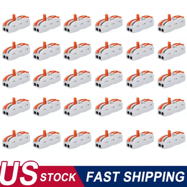 30 Packs Fast Wire Cable Connectors Universal Compact Conductor Spring Splicing