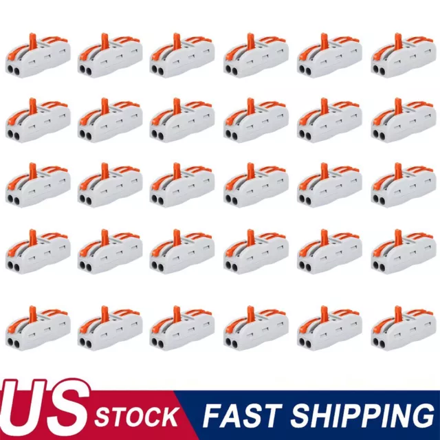 30Pcs Compact Wire Connector Universal Conductor Terminal Block for 28 to 12 AWG