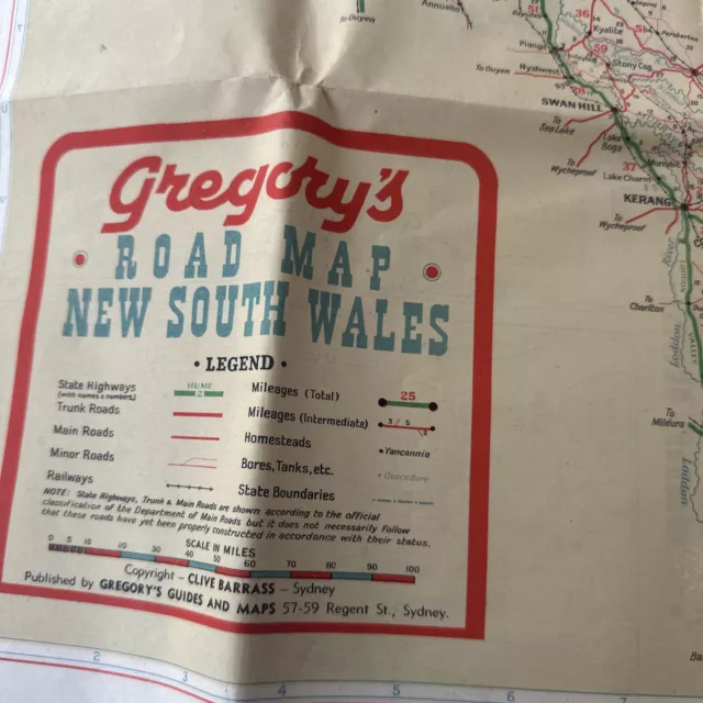 Gregory’s Road Map Vintage NSW No.20 “Blue Front”