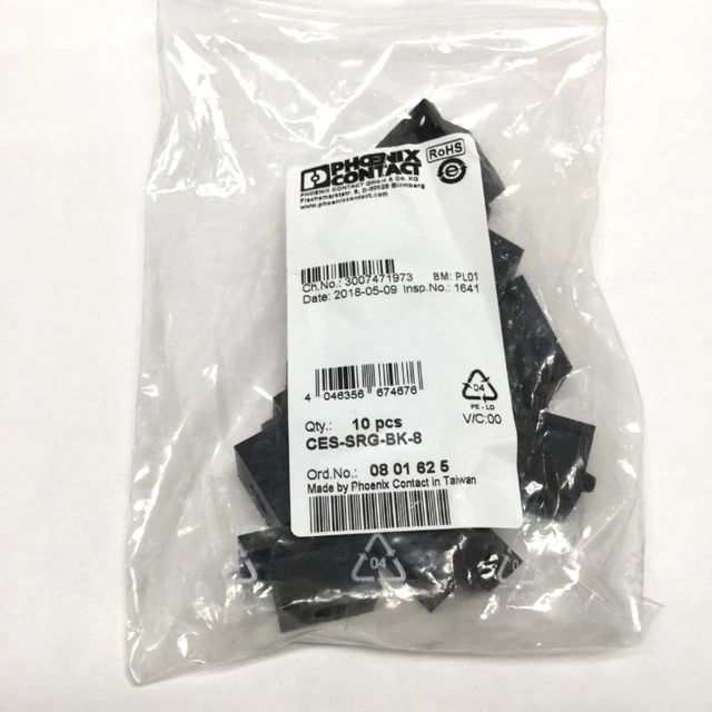 Lot of 10 Phoenix CES-SRG-BK-8 Cable Sealing Frame Sleeve, 1-Conductor, Ø7-8mm