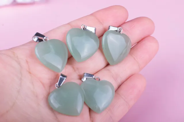 Wholesale job lot gemstone pendants heart pendants bundle Aventurine pendants
