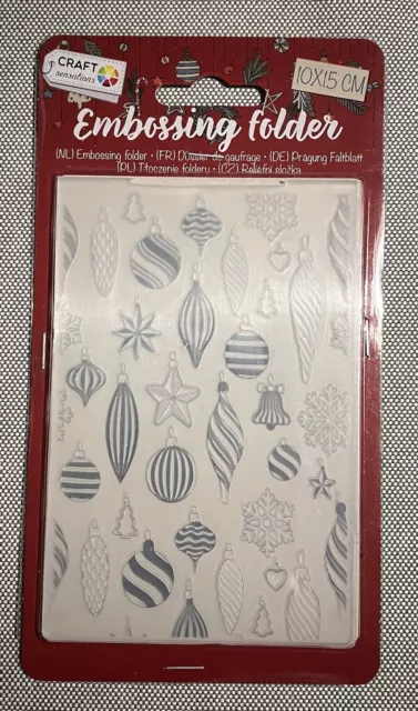 Embossing Folder Prägeschablone Weihnachten Weihnachtskugeln Neu 10 x 15 cm