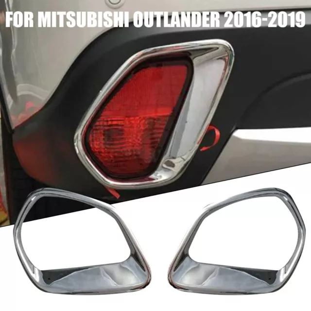 Chrom Hinten Nebelscheinwerfer Lampe Abdeckung Trim F��r-Mitsubishi-Outlander