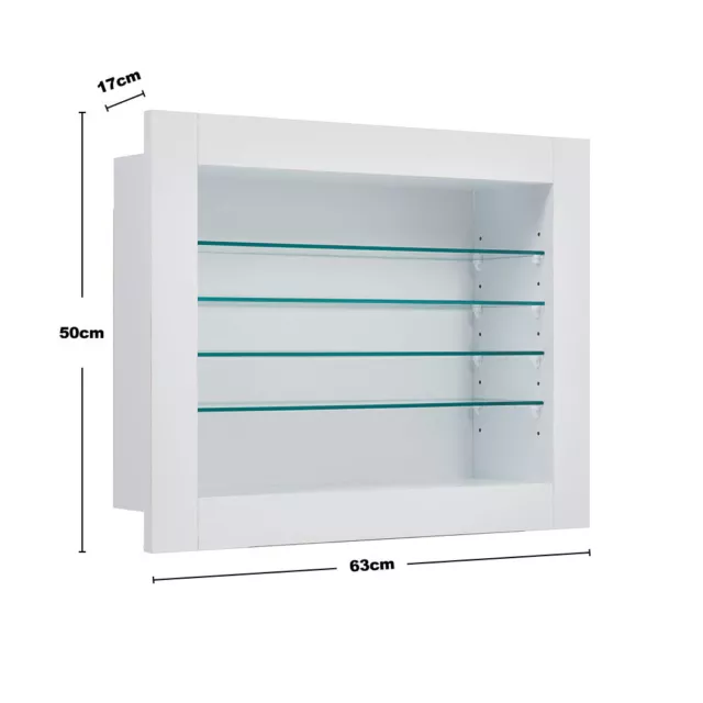 Collectors Display Cabinet Wall Mounted Storage Shelves Wooden Glass Fronted