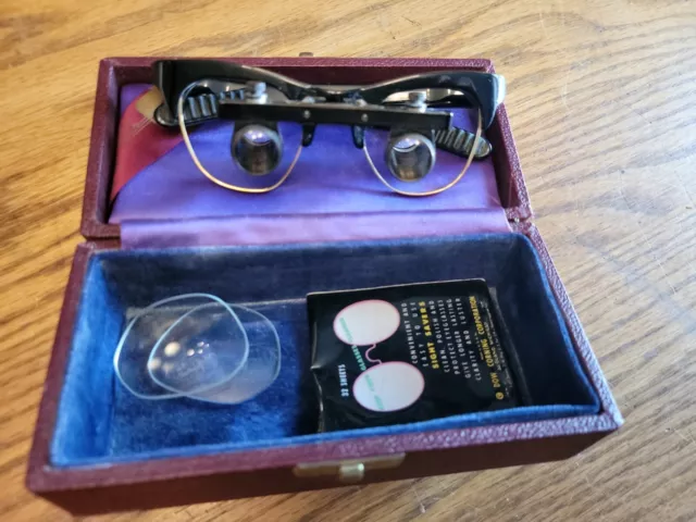 Keeler Magnifying Glasses Loupe Case Optometrist Doctor Jeweler Rare Antique Vtg