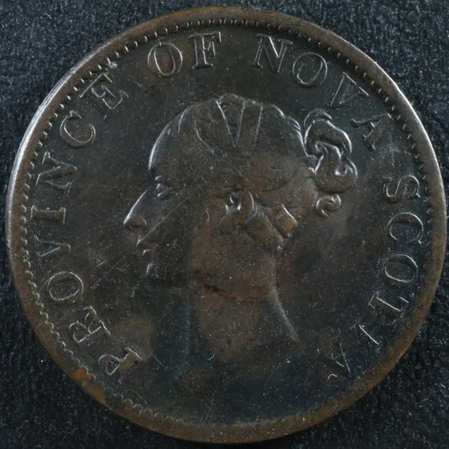 NS-1E4 Halfpenny token 1840 Small 0 Nova Scotia Canada Thistle Breton 874