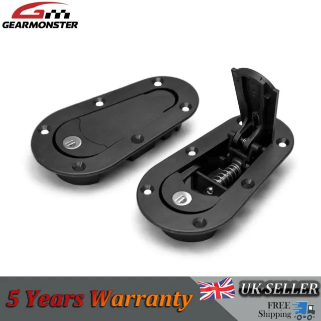 Quick Release Bonnet/Boot Hood Lock Catches PLUS FLUSH KIT Locking Pin Black UK