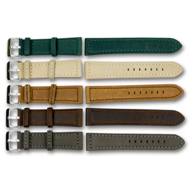 Quality Suede Genuine Leather Watch Strap Band Steel Buckle 20mm 22mm 24mm 3