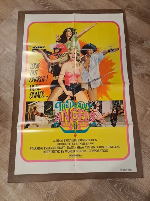 The Deadly Angels Original 27×41 Movie Poster Shaw Brothers, Tony Liu (1977)