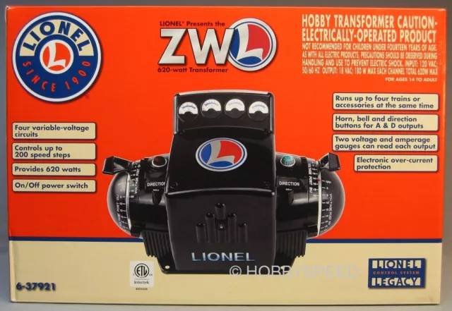 LIONEL ZW-L 620 WATT TRANSFORMER FOR TRAINS O GAUGE railroad engine 6-37921 NEW