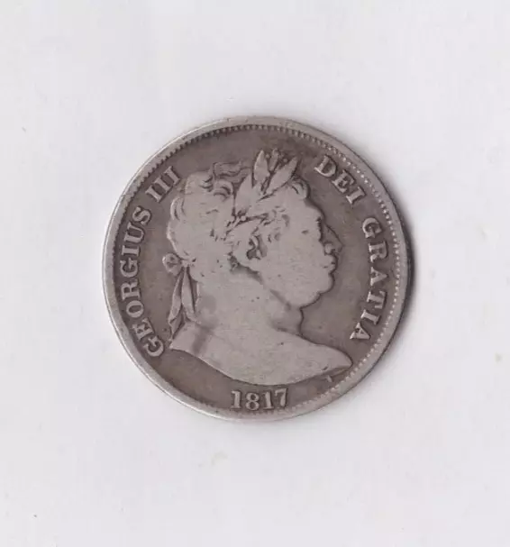 1817 George Iii Large Head Silver Halfcrown Coin In Fair To Fine Condition