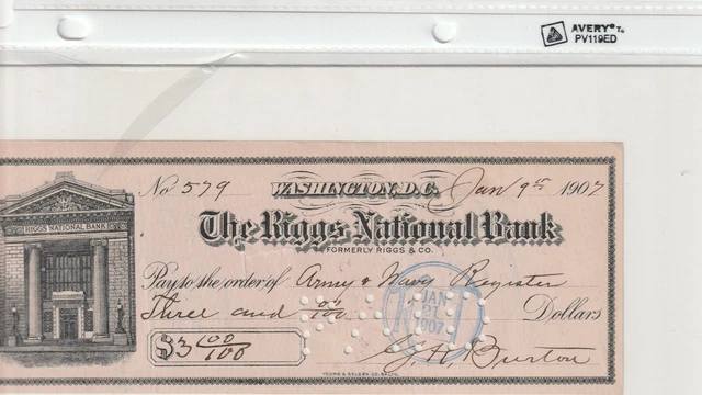 GEORGE H. BURTON DS check INDIAN FIGHTER