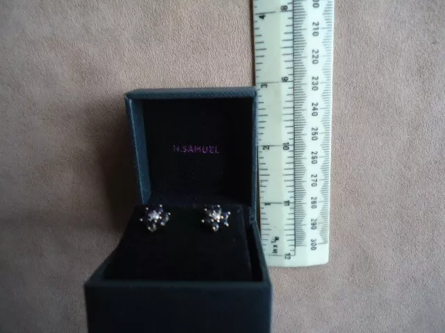 H SAMUEL 9CT Yellow Gold Diamond Ruby Earrings 50.00 PicClick UK