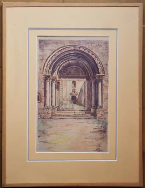 Christian Frain de la Gaulayrie (1919-1989) - Aquarelle - Signée - Eglise - XX