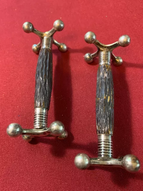 Antique Sterling Silver and Horn Knife Rests Sheffield Hallmark 1913 Used