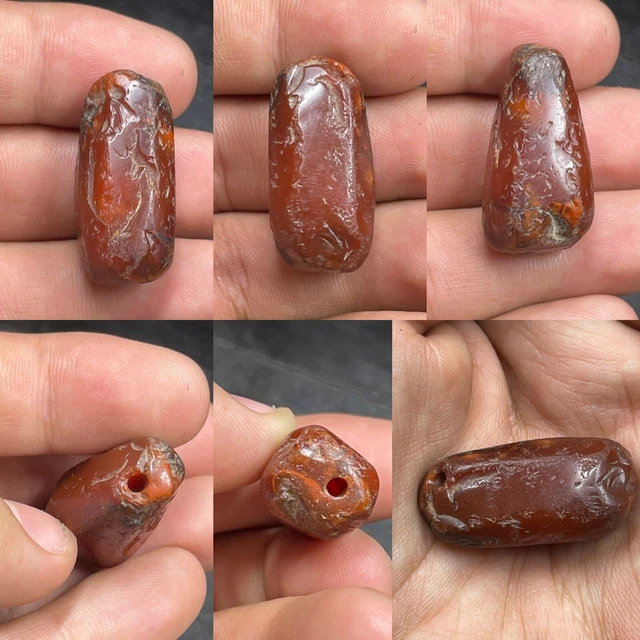 Genuine Ancient African Natural Old Carnelian Agate Stone Rare Old Bead Amulet