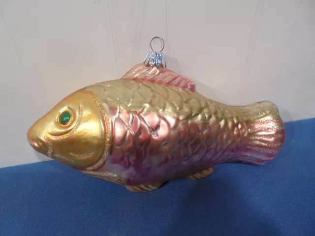 Grosser Weihnachtsschmuck Lauscha Fisch L=16,5 Cm