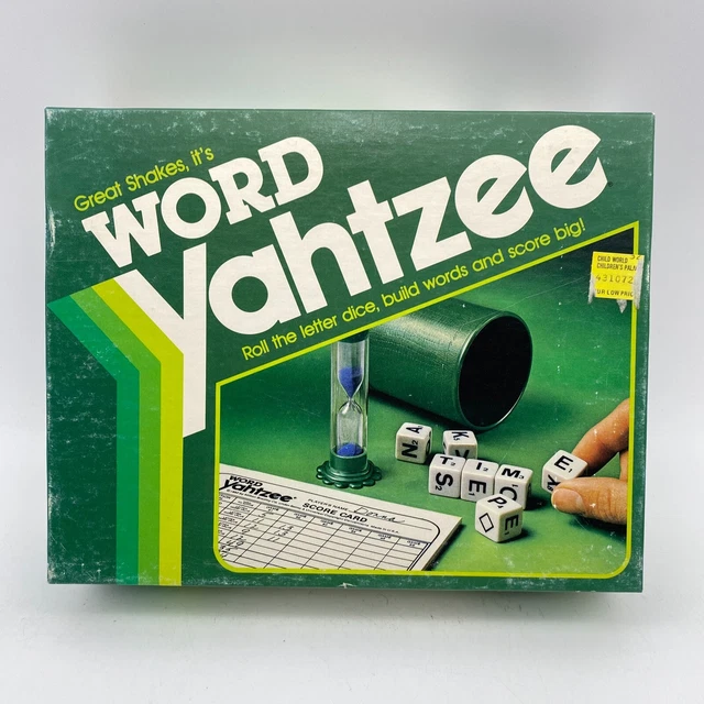 VINTAGE WORD YAHTZEE Dice Game COMPLETE ES Lowe 1982 With Score Sheets