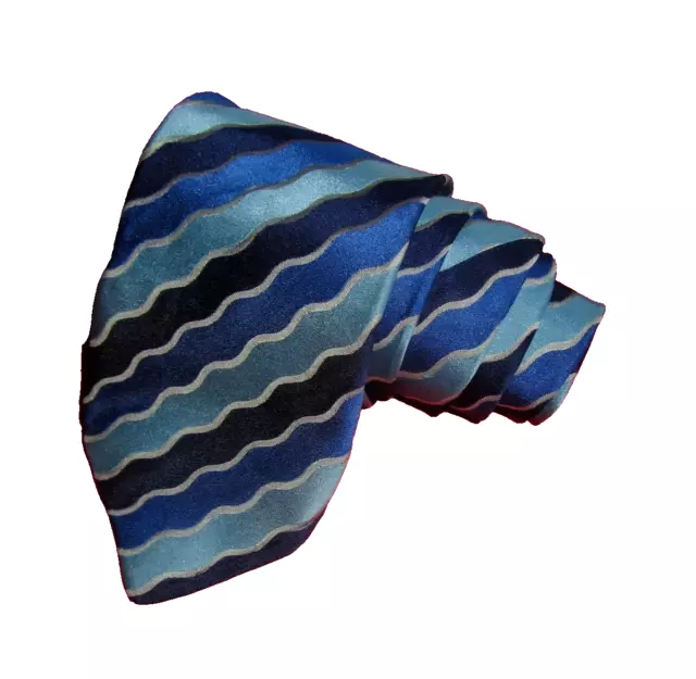 Paul Smith blue wave mens silk tie