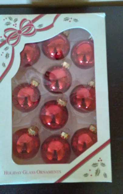 Old Time Pottery Designers Favorites Holiday Glass Ornaments Sm Candy Red