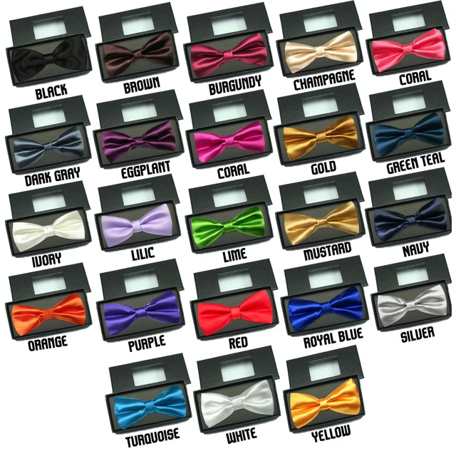 Party Prom Valentines Day Gift Suits Baby Boy Kid Men Satin Colors Bow Tie SM-XL