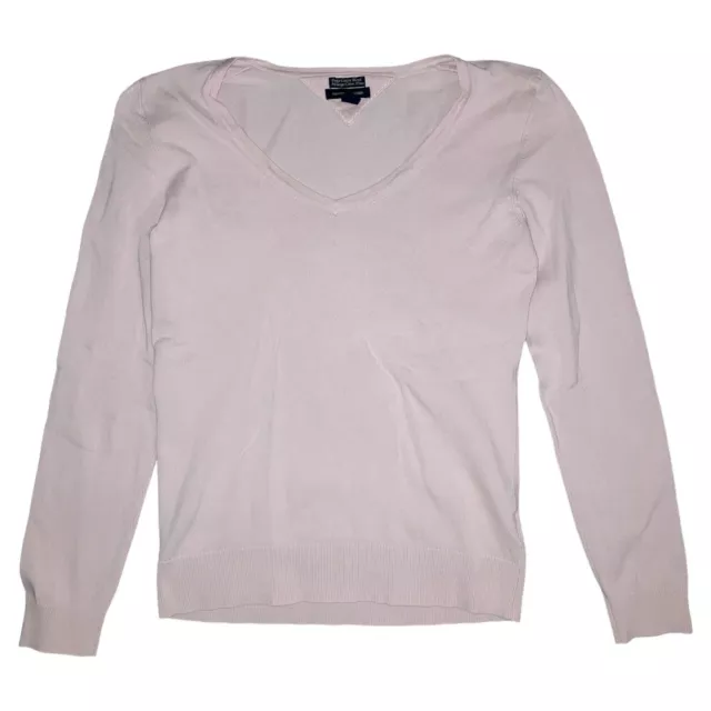 Tommy Hilfiger Pullover Gr. M Rosa Damen V-Ausschnitt Pima Cotton Blend