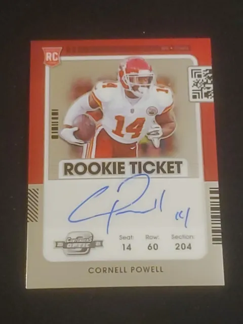 2021 Panini Contenders Optic Ticket RPS Cornell Powell #142 Rookie Auto RC