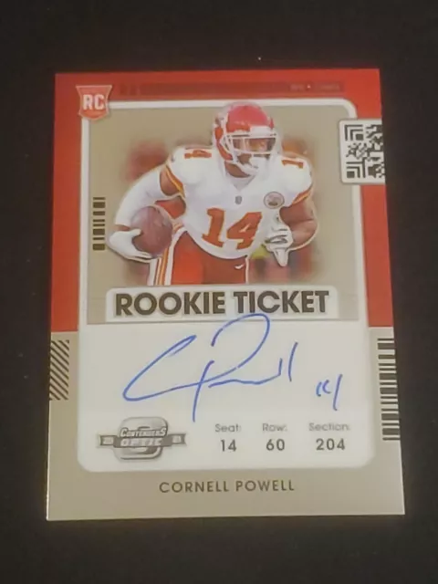 2021 Panini Contenders Optic Ticket RPS Cornell Powell #142 Rookie Auto RC