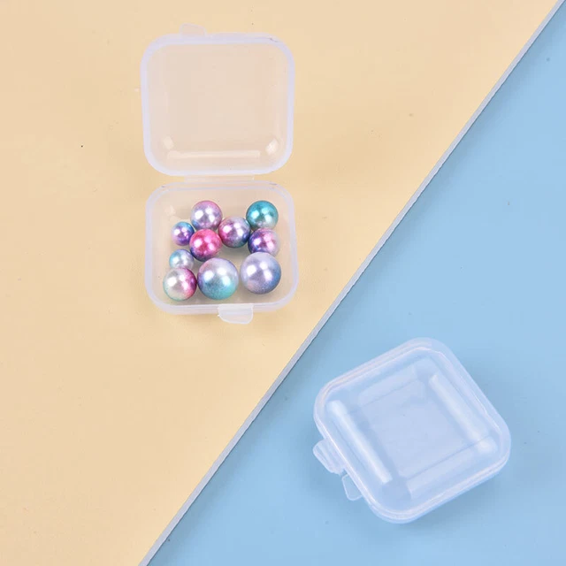 25Pcs Small Boxes Square Transparent Plastic Box Jewelry Storage Case Contai  F3