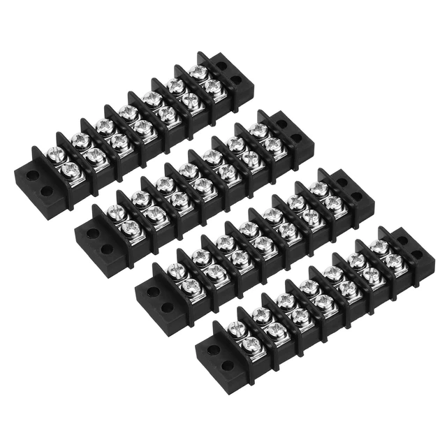 Barre De Borniers Cuivre 100A – 5 Positions, Double Rangée, Lot De 4 Pièces