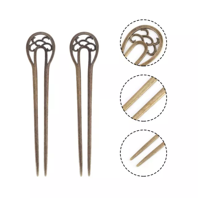 Trendy Hair Chopsticks - Vintage Metal Hair Sticks - Set of 2