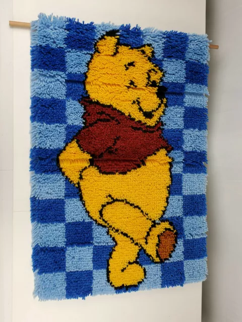 Winnie The Pooh Latch Hooked Rug Finished Large 20" x 30"