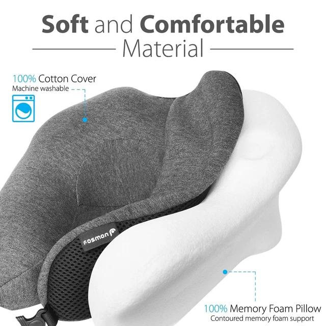 Memory Foam U Shaped Travel Pillow Neck Support Head Rest Car Plane Soft Cushion 4