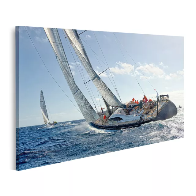 Bild auf Leinwand Segeln Yacht Rennen Yachting Yachten Meer Zwei Regatta Unter B