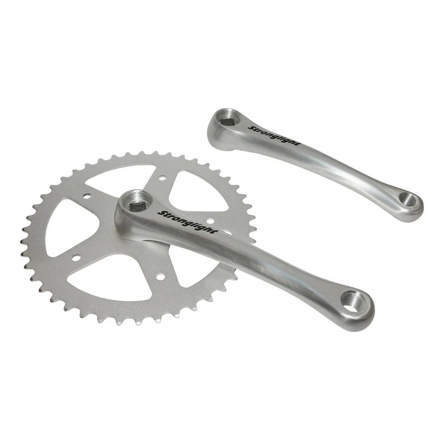 Pédalier Vélo Rétro NOS Stronglight 390 - 170 Mm, 5 Bras, Argent - Sans Plateau