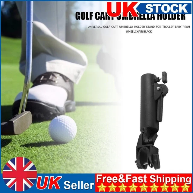 Universal Golf Cart Umbrella Holder Stand for Trolley Baby Pram Wheelchair Black