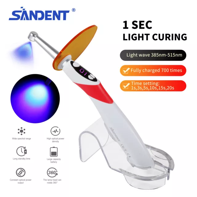 Dental LED Wireless Cordless Curing Light Lamp 1 Sec Cure lamp 2500mw/cm2 OR 2