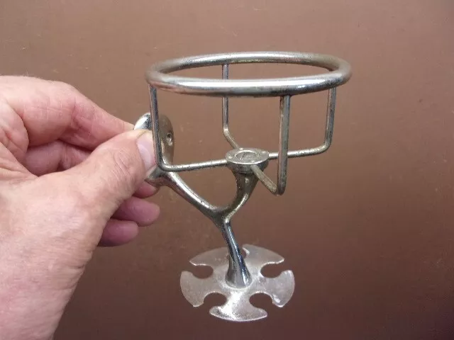 Antique Plated Brass Silver Five (5) Toothbrush & Cup Holder Nautical Use LQQK!