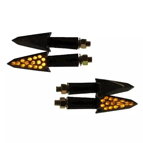 4x Miniblinker LED Lynx schwarz E-geprüft 12V M10 UNIVERSAL für Motorrad, Roller