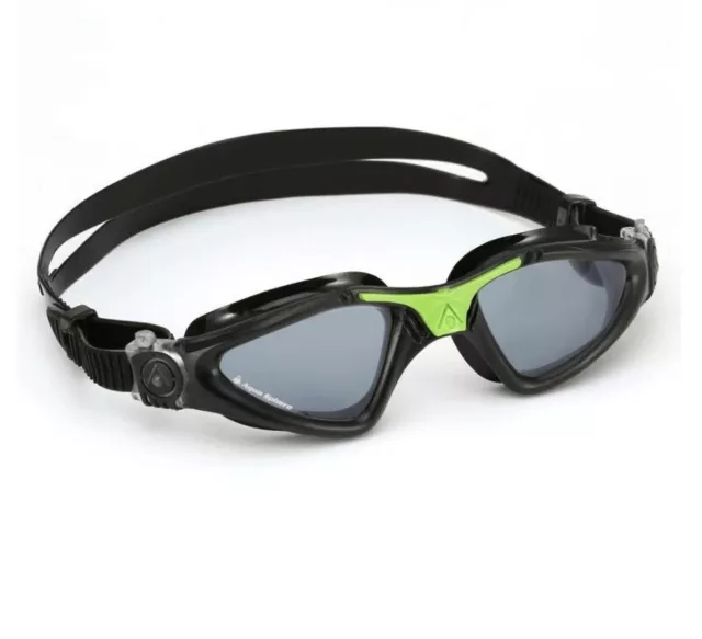 Aqua Sphere Kayenne Fitness Unisex Swim Goggles Smoke Lens Adult Black Green New