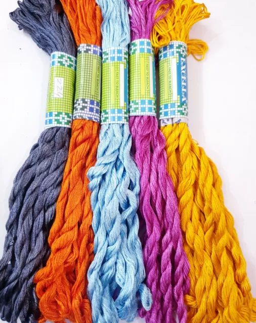 SILK EMBROIDERY THREAD 5 SKEINS 400 mts Great Value SALE BARGAIN DEAL M12