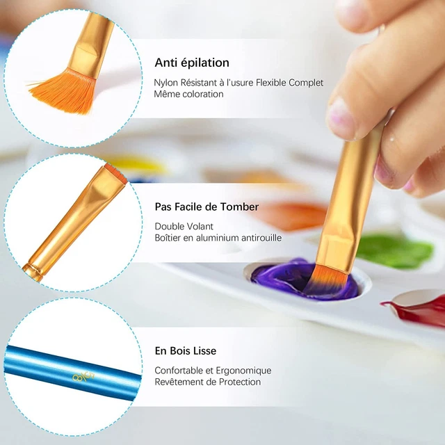 Set Pennelli Acrilici per Acquerelli ad Olio Bambini 10 Pezzi 3