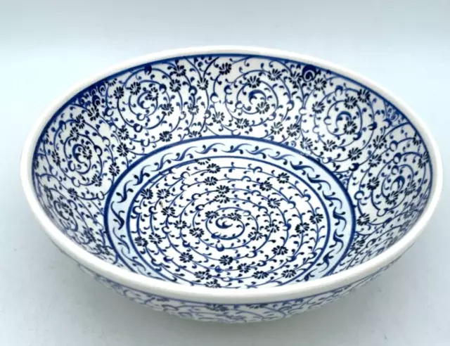 Handmade Turkish Ceramic Halic Style Hand Painted Serving Salad Fruit Bowl 8''