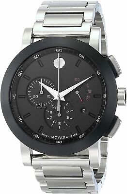 Movado Men's 0606792 Museum Sport Stainless Steel Black Dial Swiss Chrono Watch