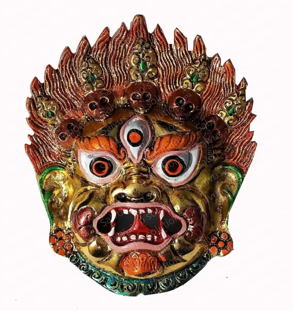 Wall Hanging Metal Mahakal Face Mask Nazar Battu Evil Eye Protector for Home Ofc